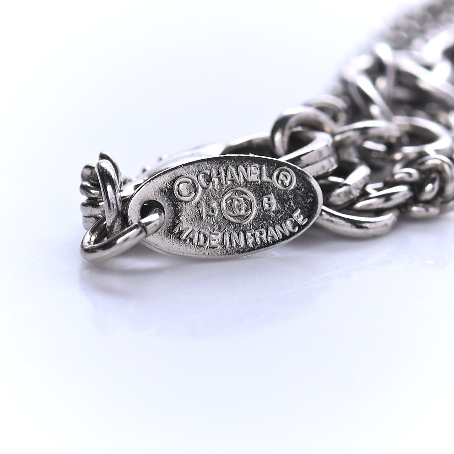 Lucite CC Square Charm Necklace