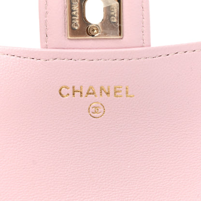 Chanel Lambskin Quilted CC All Over Arm Coin Purse Pink 6 of 8