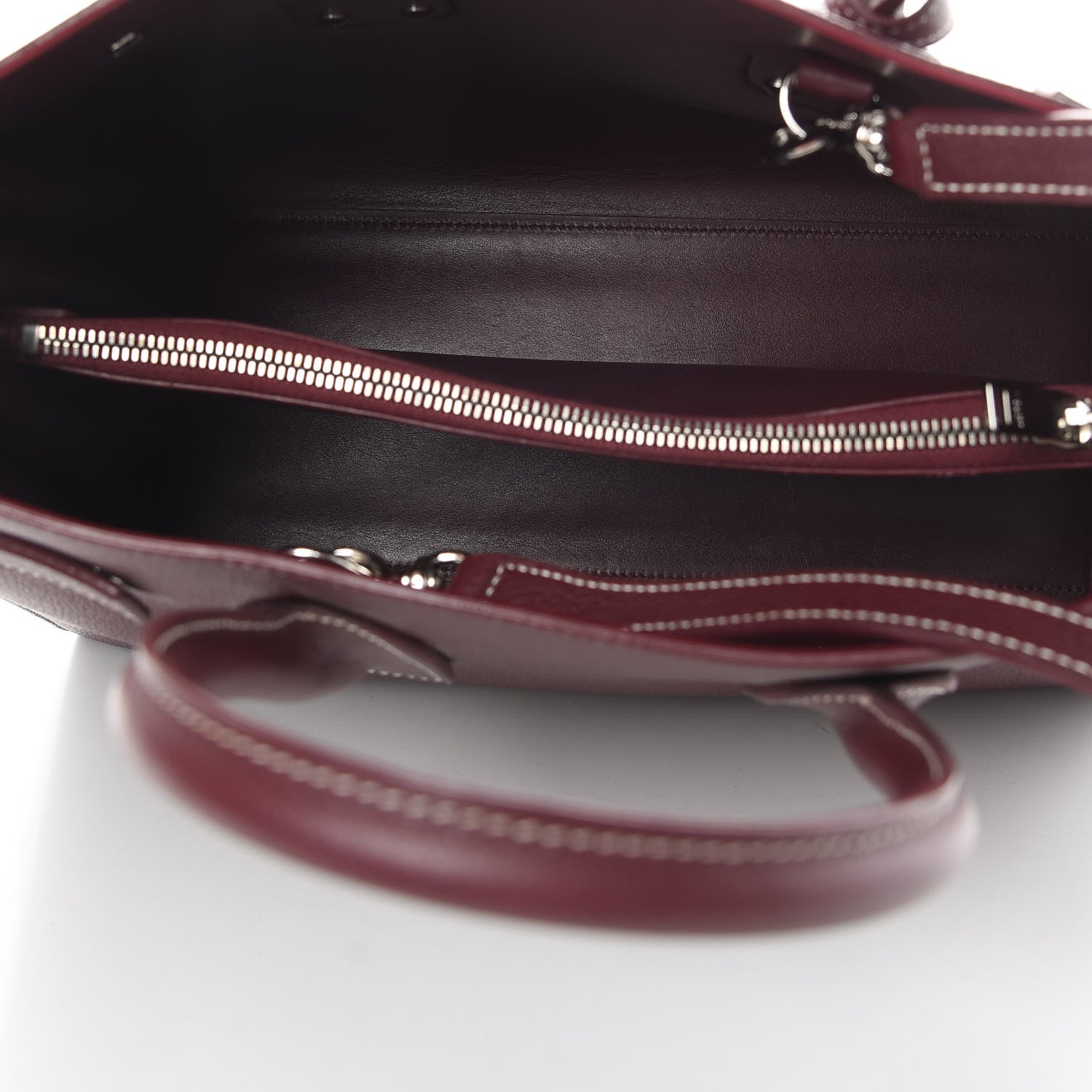 Saint Laurent Grained Calfskin Topstitch Small Classic Sac De Jour Rouge Legion 5 of 12