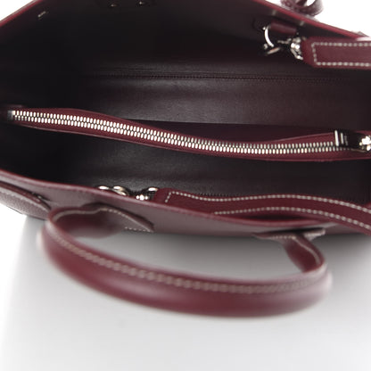Saint Laurent Grained Calfskin Topstitch Small Classic Sac De Jour Rouge Legion 5 of 12