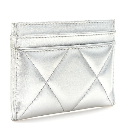 Chanel Metallic Goatskin Quilted 19 Card Holder Silver 3 of 9