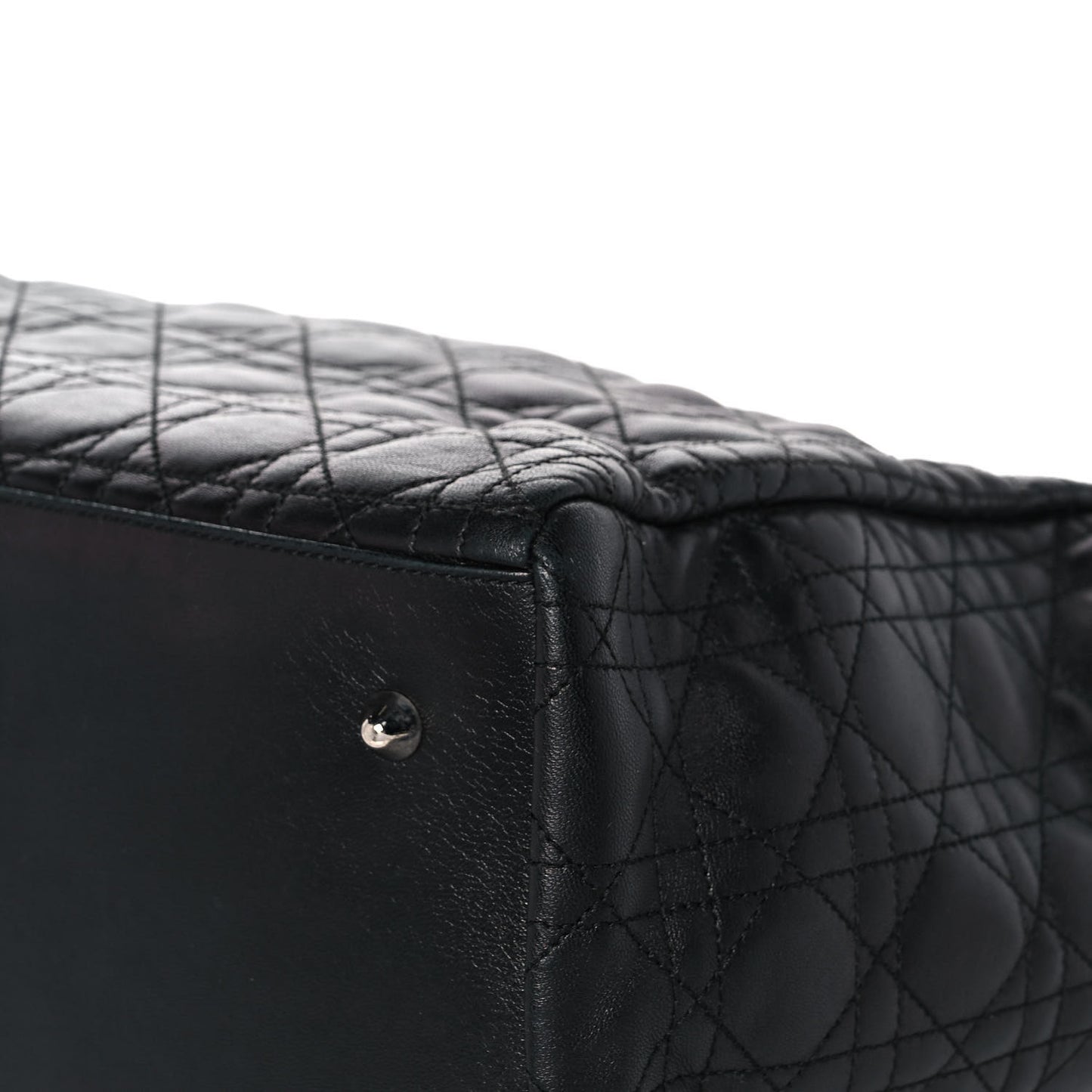 Lambskin Cannage Large Dior Soft Shopping Tote Black