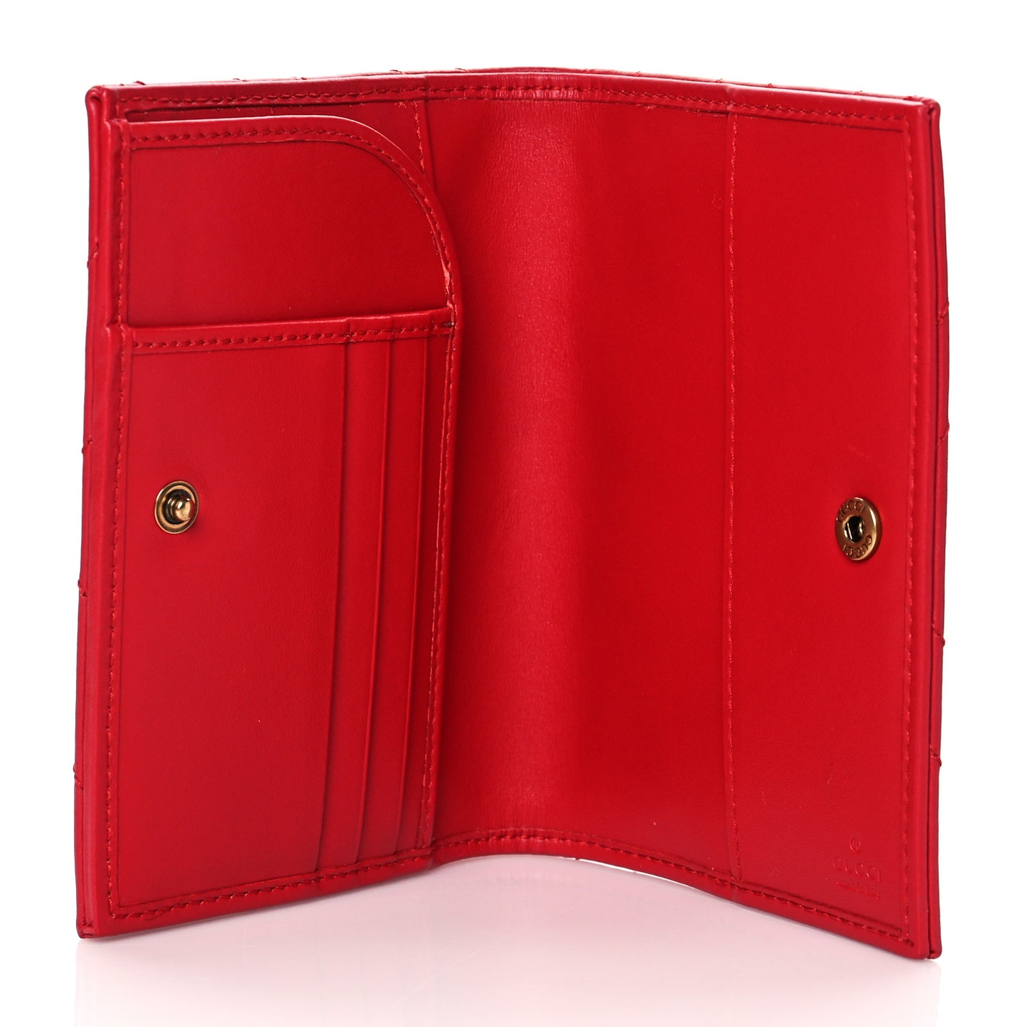 Calfskin Matelasse GG Marmont Passport Case Hibiscus Red