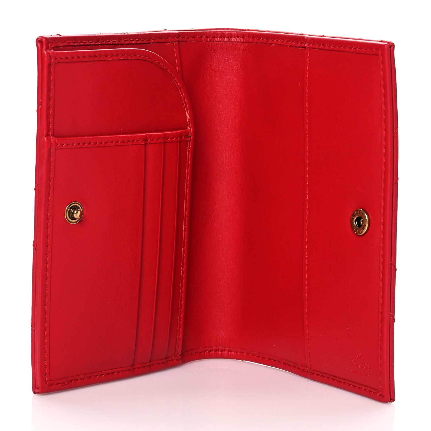 Gucci Calfskin Matelasse GG Marmont Passport Case Hibiscus Red 5 of 9