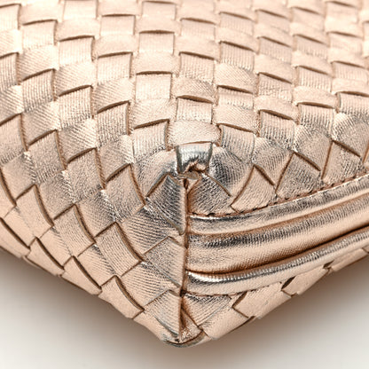Bottega Veneta BOTTEGA VENETA Metallic Grosgrain Intrecciato Nodini Crossbody Messenger Copper 9 of 9