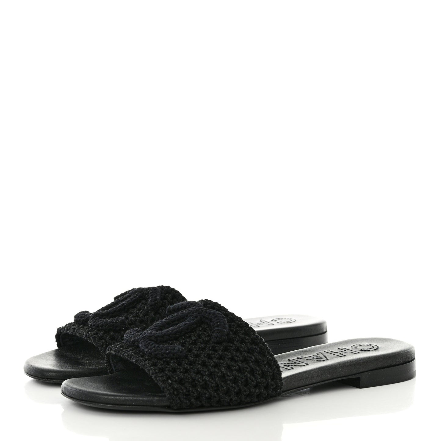 Crochet CC Mules Sandals 38 Black
