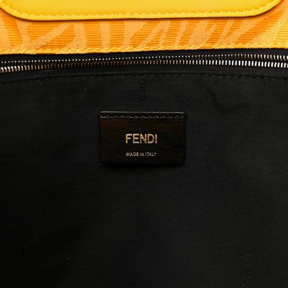 Fendi X SARAH COLEMAN Fabric Jacquard Vitello Grace Light FF Vertigo East West Shopper Tote Mimosa 6 of 13