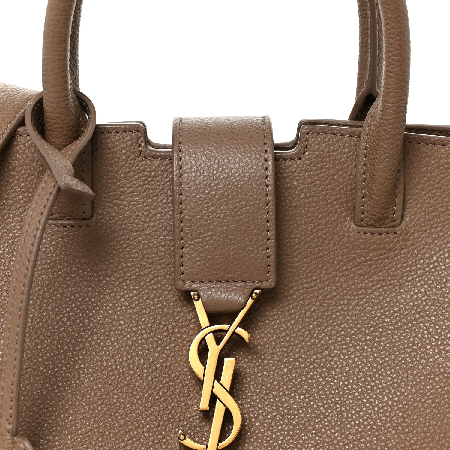 Saint Laurent Calfskin Baby Monogram Downtown Cabas Beige 8 of 10