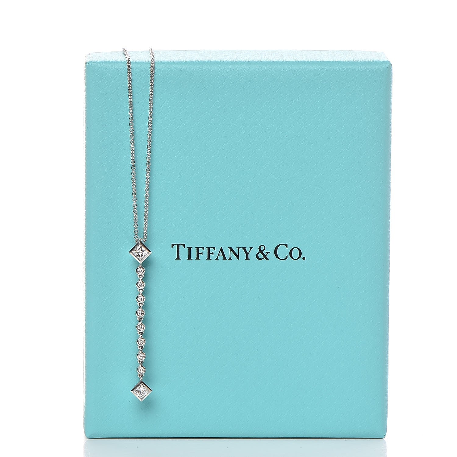 Tiffany Platinum Diamond Grace Pendant Necklace 7 of 7