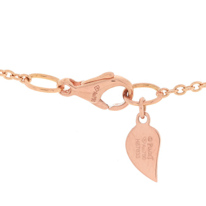 Piaget 18K Rose Gold Diamond Rose Pendant Necklace 4 of 6