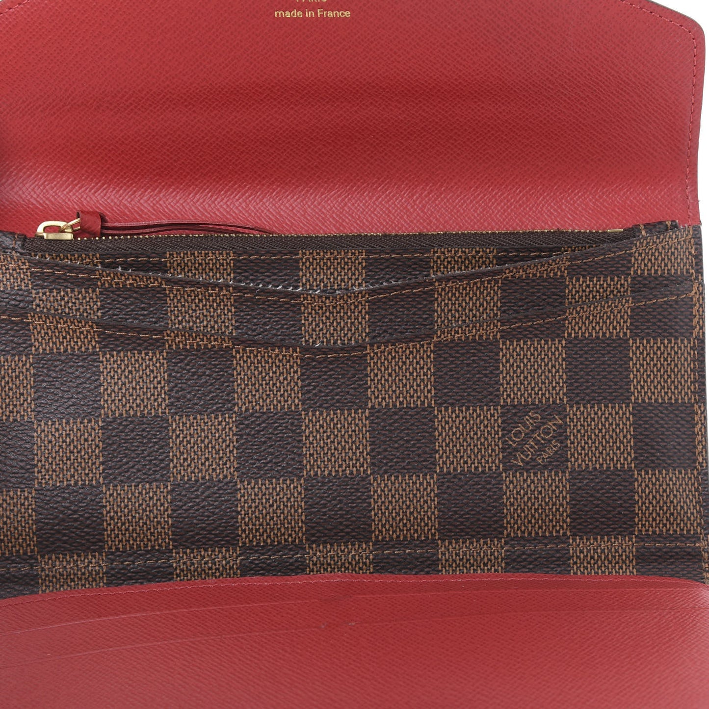 Damier Ebene Josephine Wallet Red