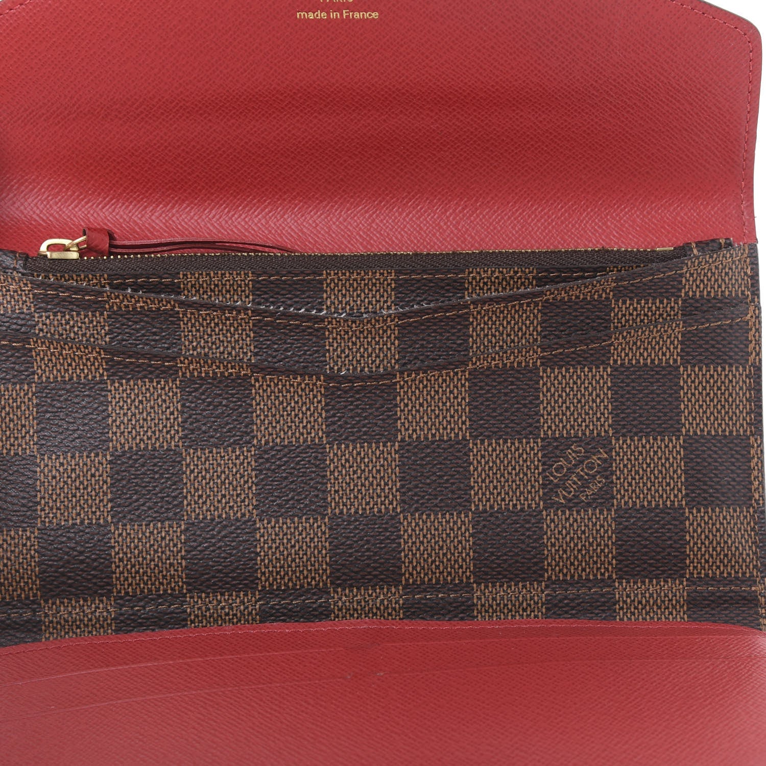 Louis Vuitton Damier Ebene Josephine Wallet Red 5 of 9