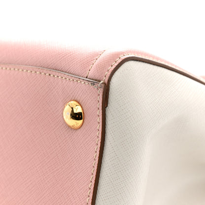 Prada Saffiano Lux Medium Bi-Color Tote Orchidea Talco 11 of 12