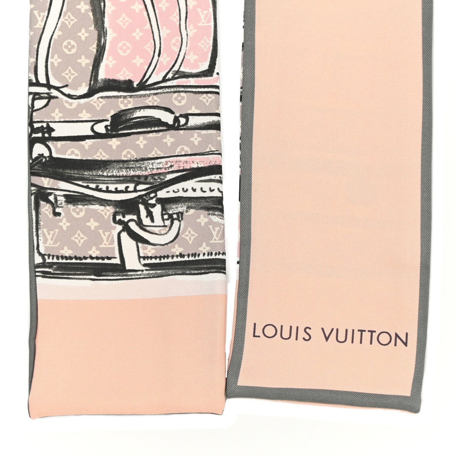 Louis Vuitton Silk Monogram Trunks Bandeau Rose Poudre 3 of 4