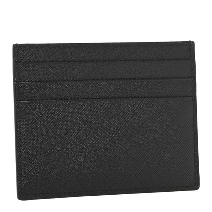 Prada Saffiano Triangle Card Case Black 3 of 8