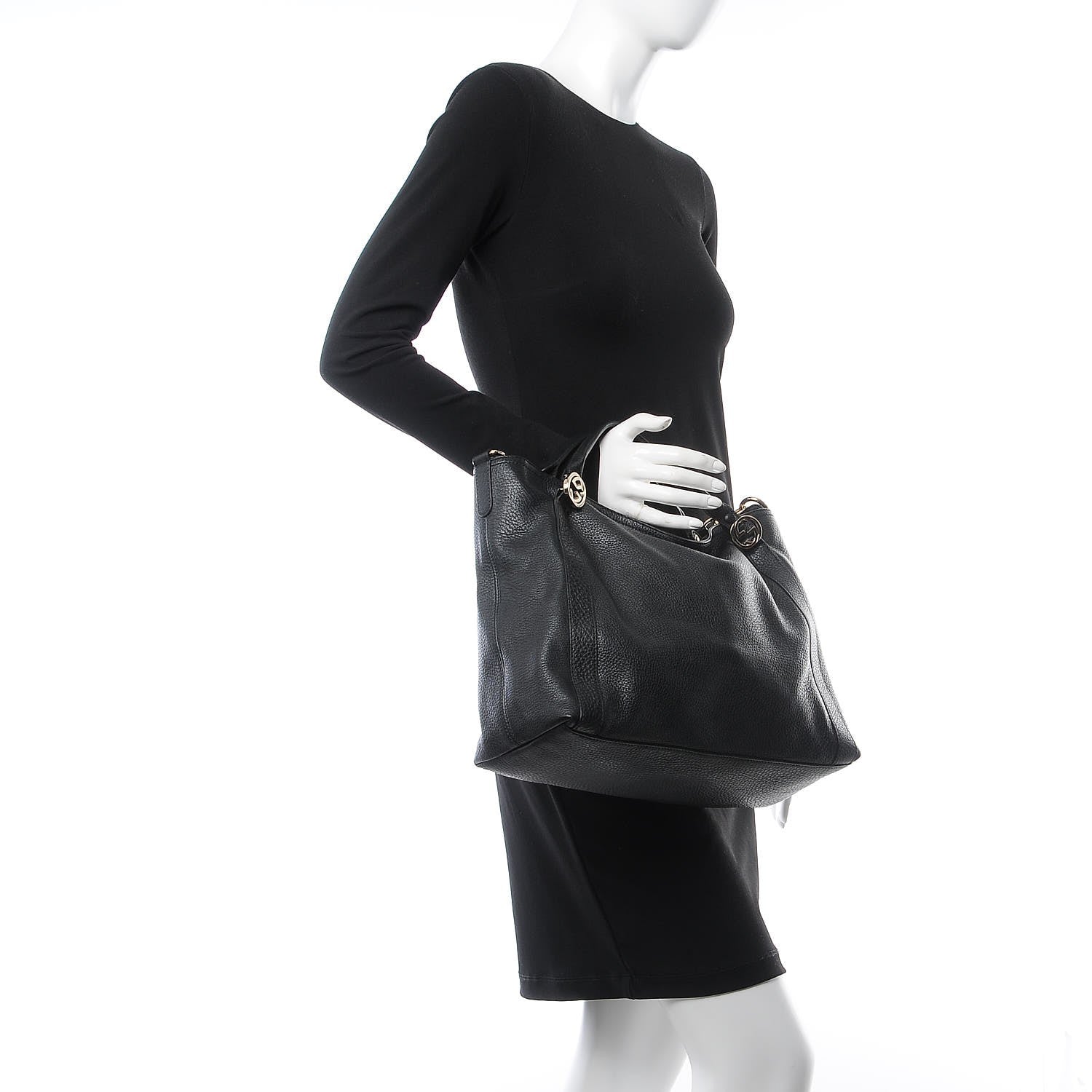 Gucci Pebbled Calfskin Medium Miss GG Top Handle Bag Light Cuir 3 of 8