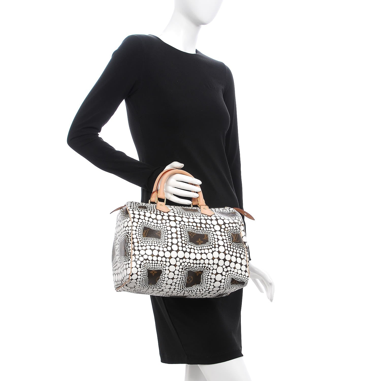 Louis Vuitton Monogram Kusama Town Speedy 30 White 2 of 7