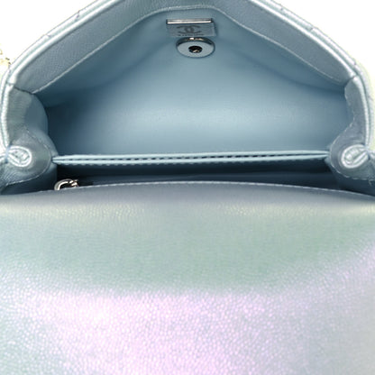 Chanel Iridescent Caviar Quilted Extra Mini Coco Handle Flap Light Blue 5 of 14