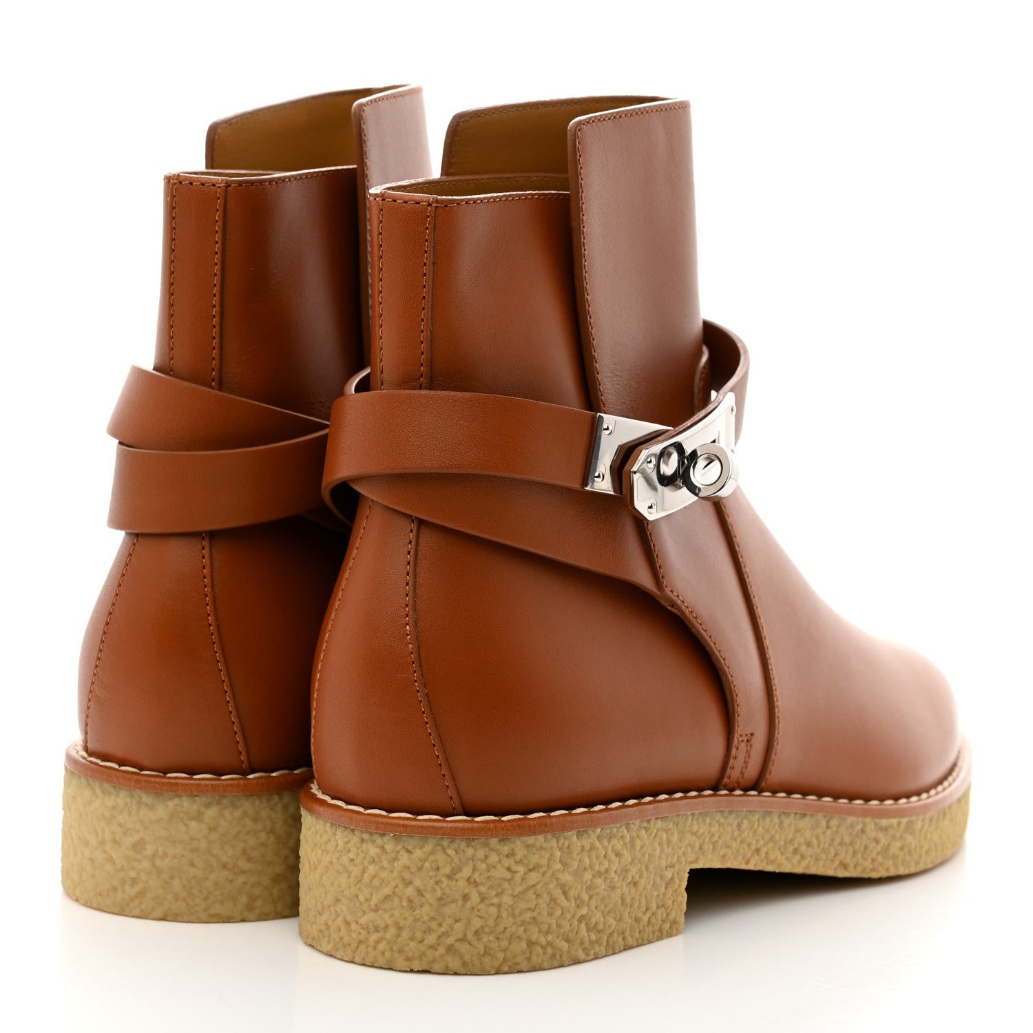 Hermes Heritage Calfskin History Ankle Boots 38 Naturel 4 of 9