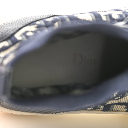 Christian Dior Technical Knit Calfskin Oblique Womens Walk'n Dior High Top Sneakers 37 Deep Blue 13 of 14