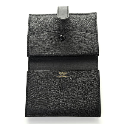 Hermes Chevre Mysore Mini Bearn Wallet Black 5 of 7