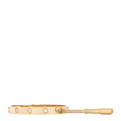 Cartier 18K Yellow Gold 10 Diamond LOVE Bracelet 16 4 of 7