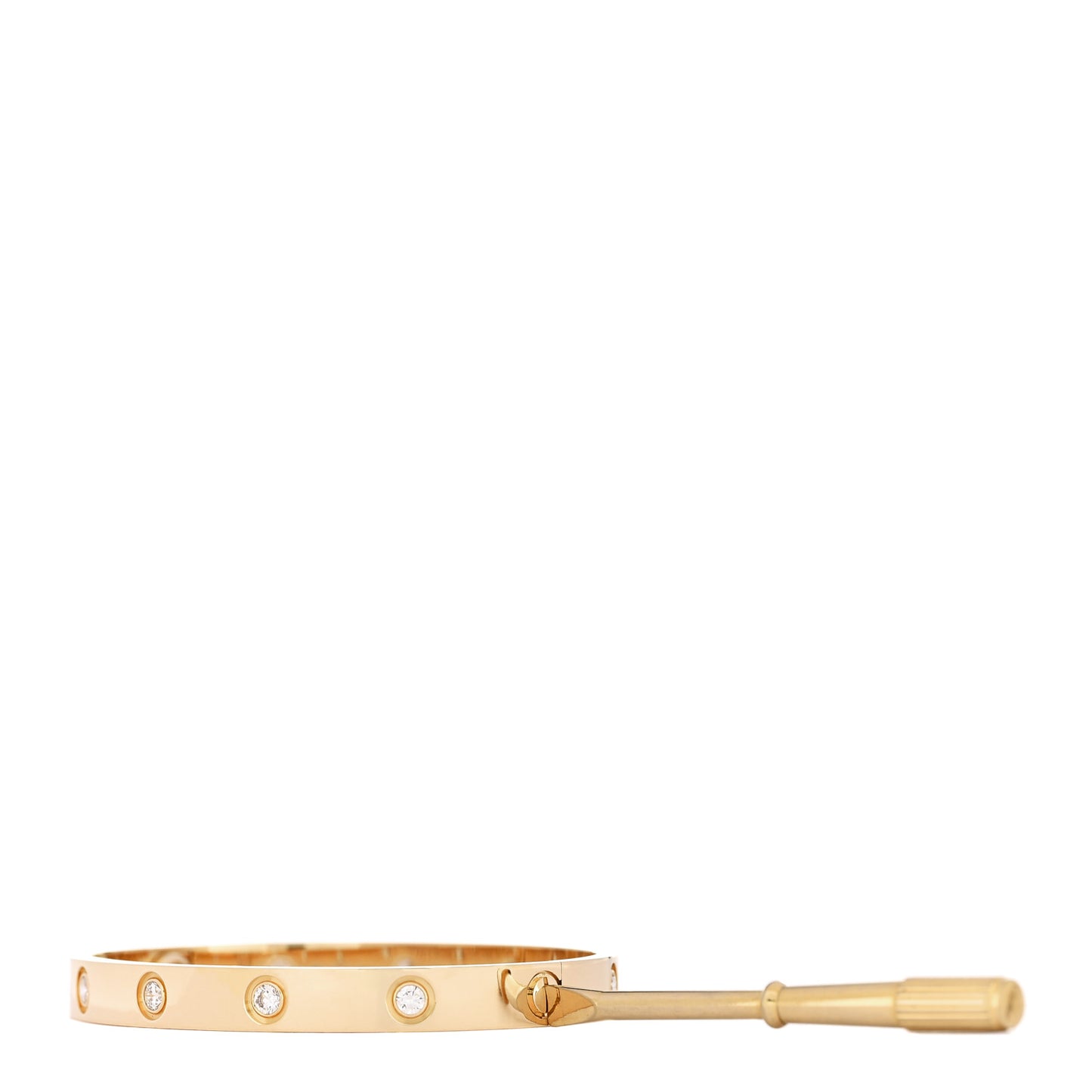 18K Yellow Gold 10 Diamond LOVE Bracelet 16