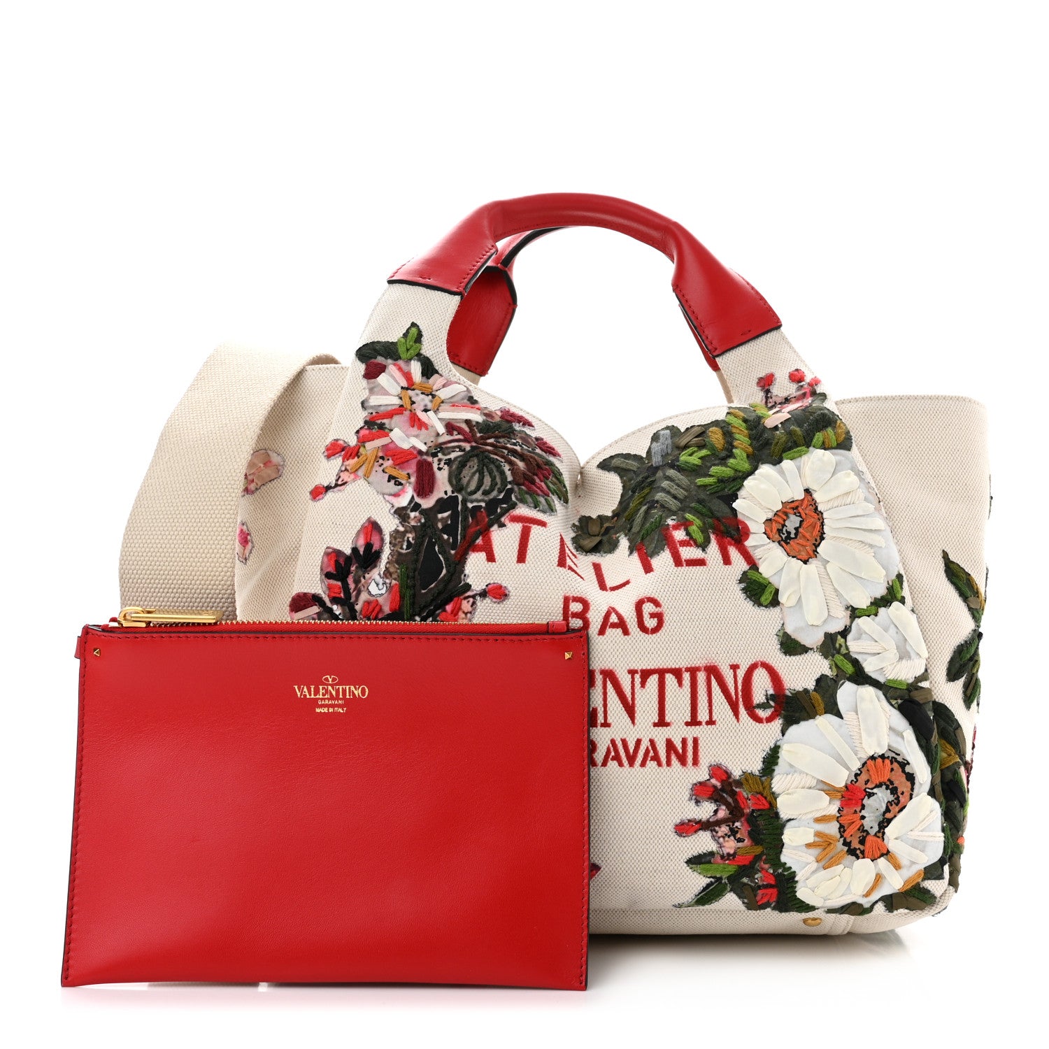 Valentino Garavani Canvas Atelier Floral Medium Tote Bag 1 of 10