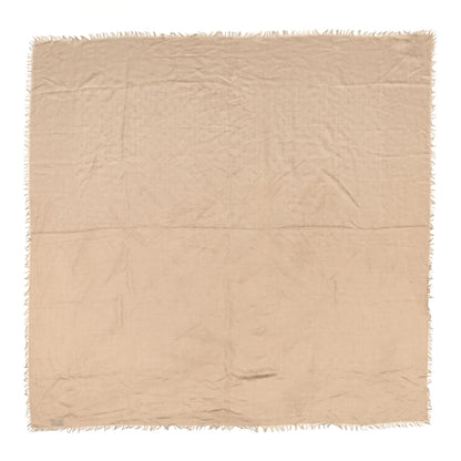 Gucci Wool Silk GG Monogram GGLight Fringe Shawl Beige 1 of 6