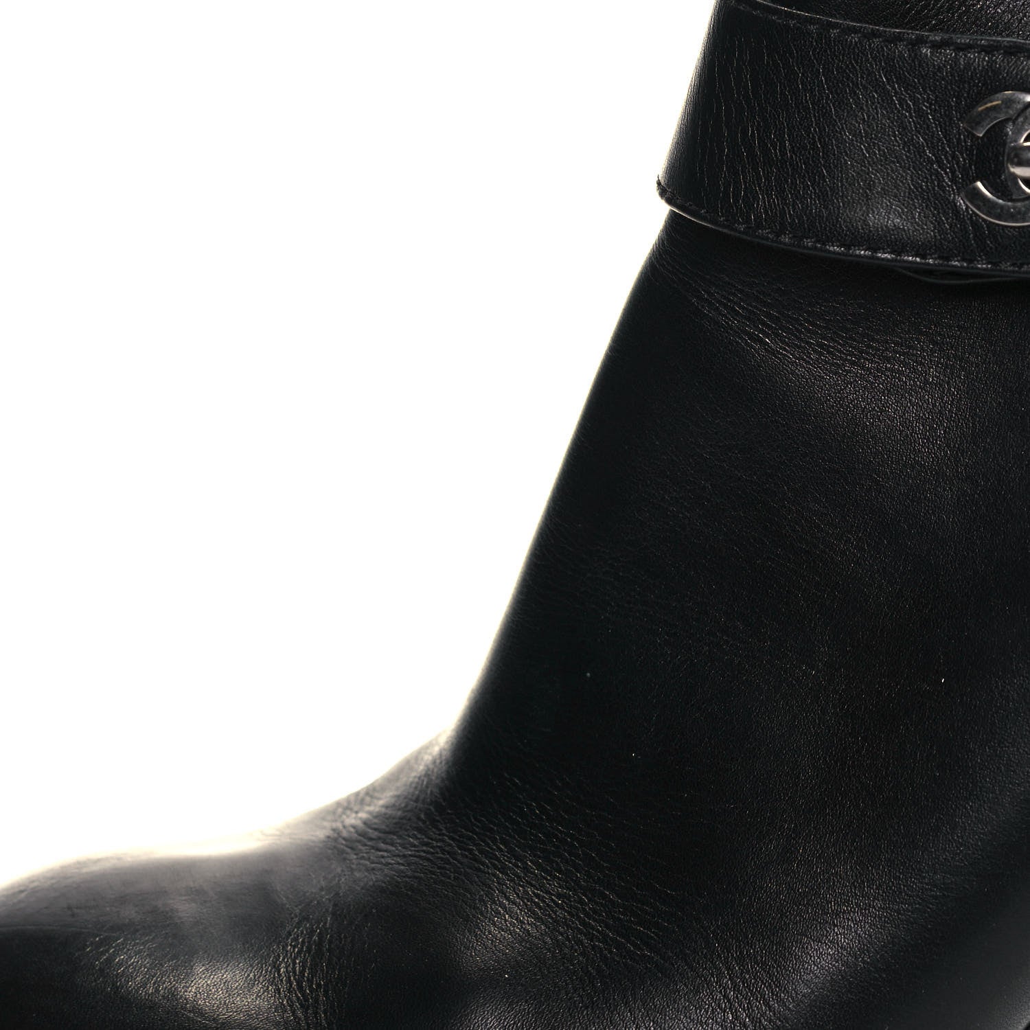 Chanel Calfskin CC Turnlock Ankle Boots 40.5 Black 7 of 13