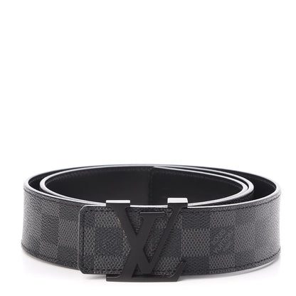 Louis Vuitton Damier Graphite LV Initiales Belt 95 38 1 of 7