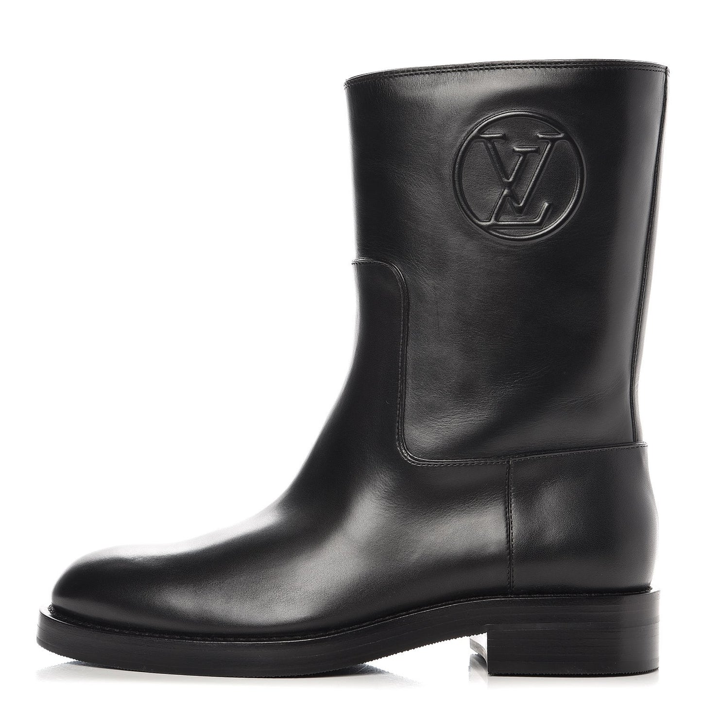 Calfskin Overdrive Flat Calf High Boots 37.5 Black