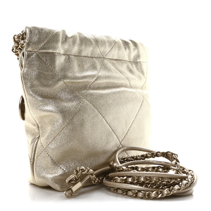 Chanel Metallic Lambskin Quilted Mini Chanel 22 Golden 3 of 10