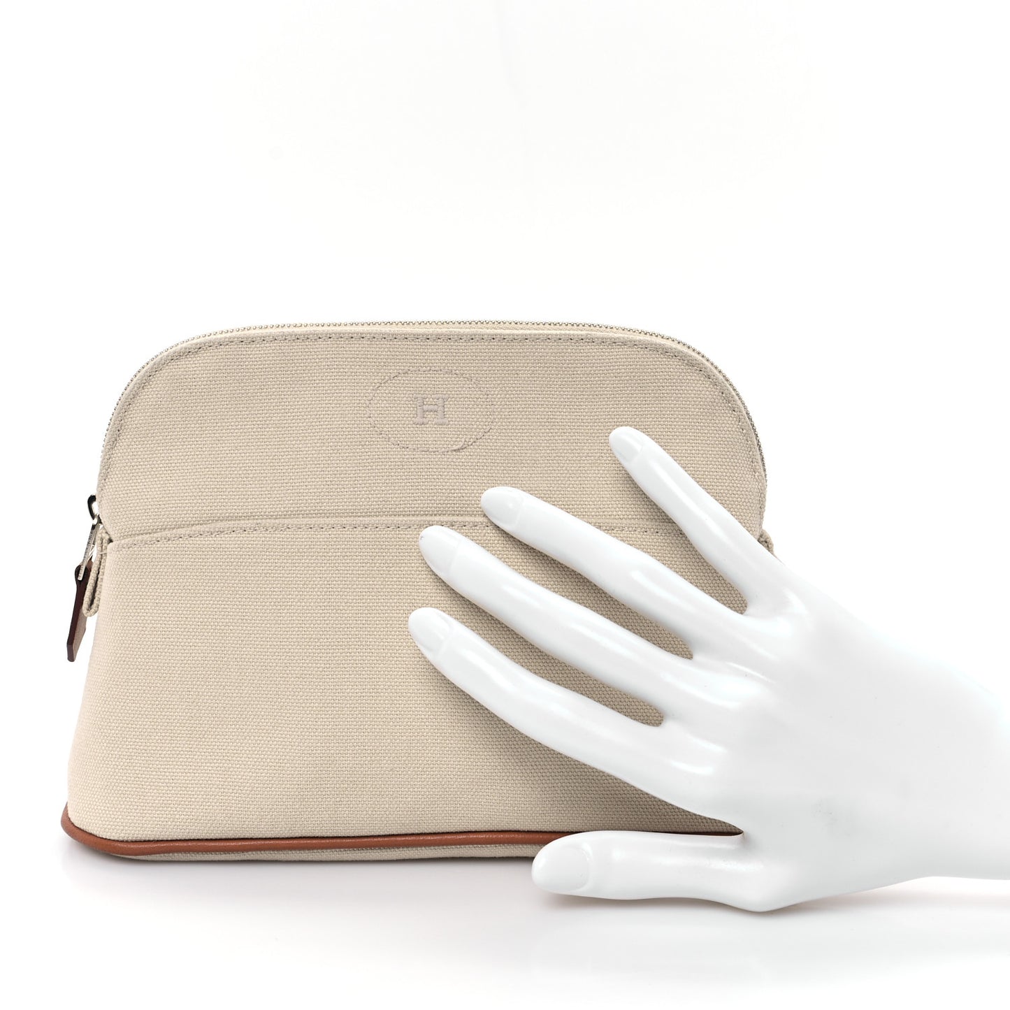 Cotton Canvas Mini Bolide Travel Cosmetic Pouch Naturel