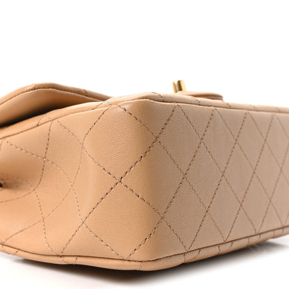 Chanel Lambskin Quilted Mini Rectangular Pearl Crush Flap Dark Beige 9 of 11