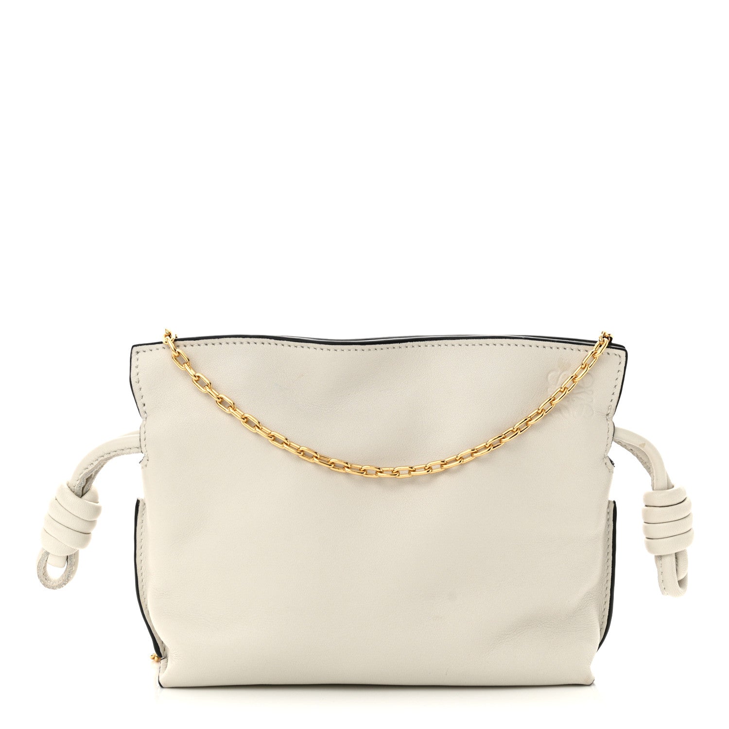 Loewe Calfskin Nano Flamenco Knot Clutch Soft White 1 of 10