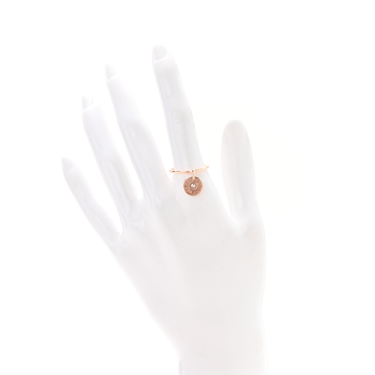 Hermes 18K Rose Gold Diamond Gambade Ring 55 7.25 2 of 6