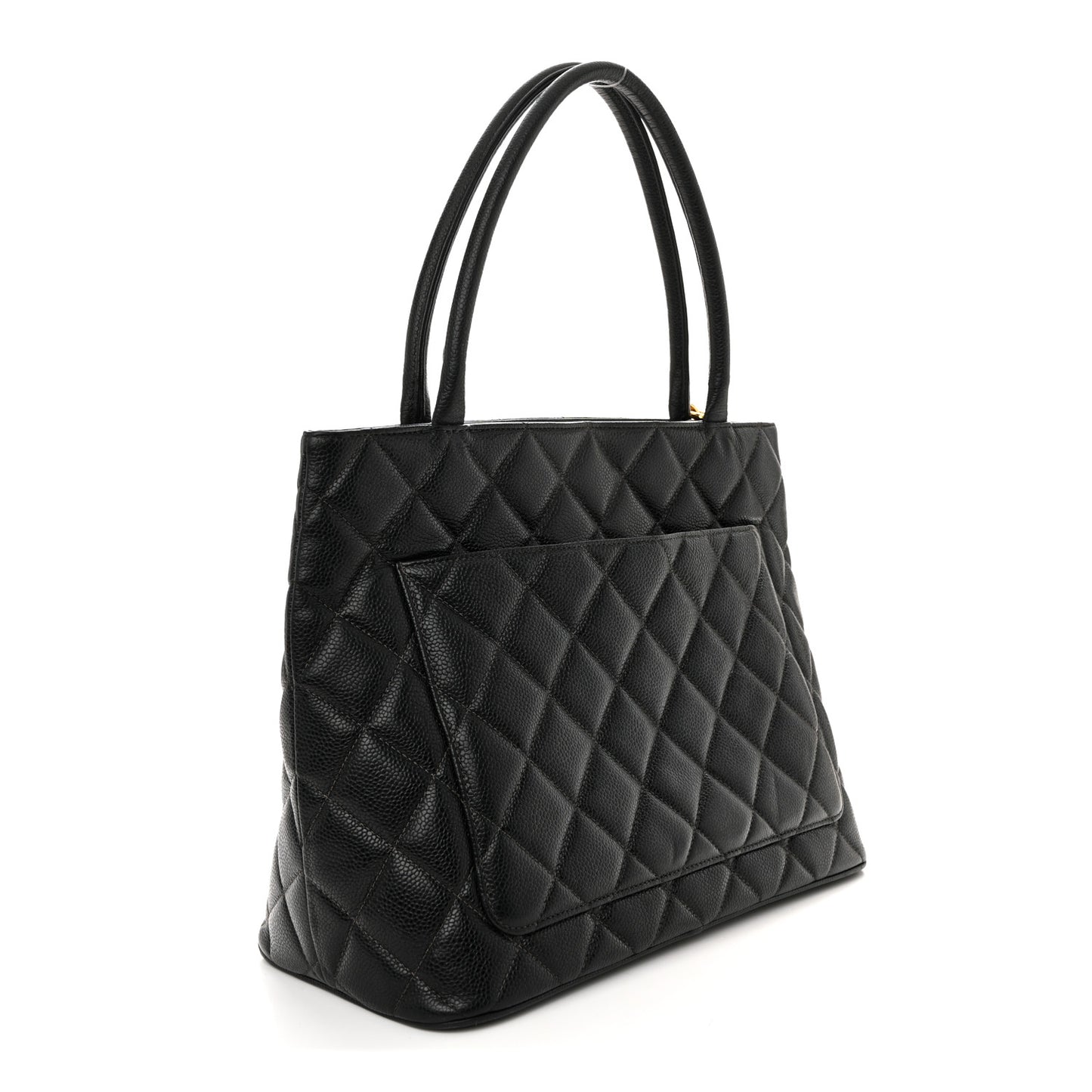 Caviar Quilted Medallion Tote Black