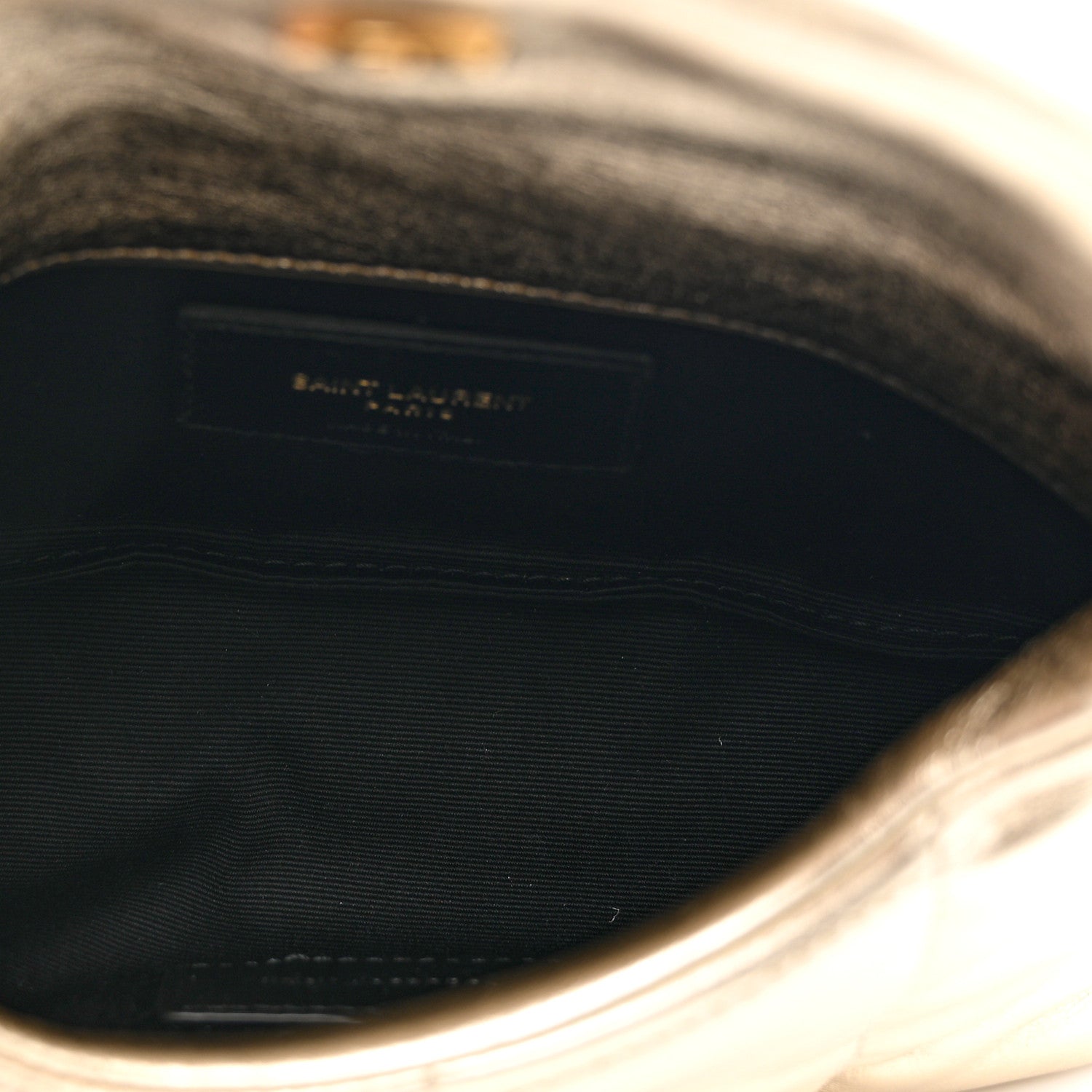 Saint Laurent Metallic Lambskin Monogram Loulou Puffer Pouch Clutch Gold 5 of 6