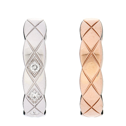 Chanel 18K Beige White Gold Diamond Coco Crush Ear Cuff Earrings 1 of 6