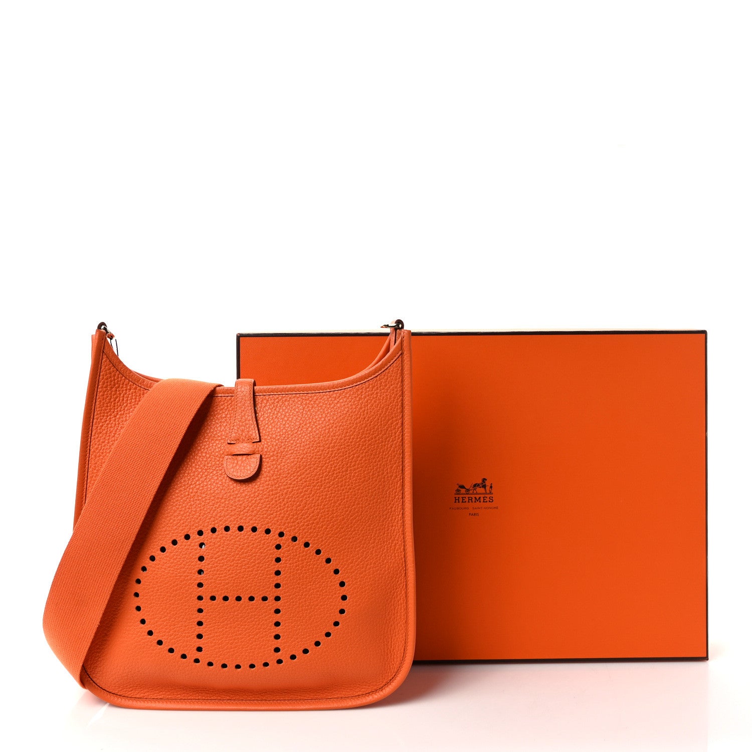 Hermes Taurillon Clemence Evelyne II PM Orange 9 of 9