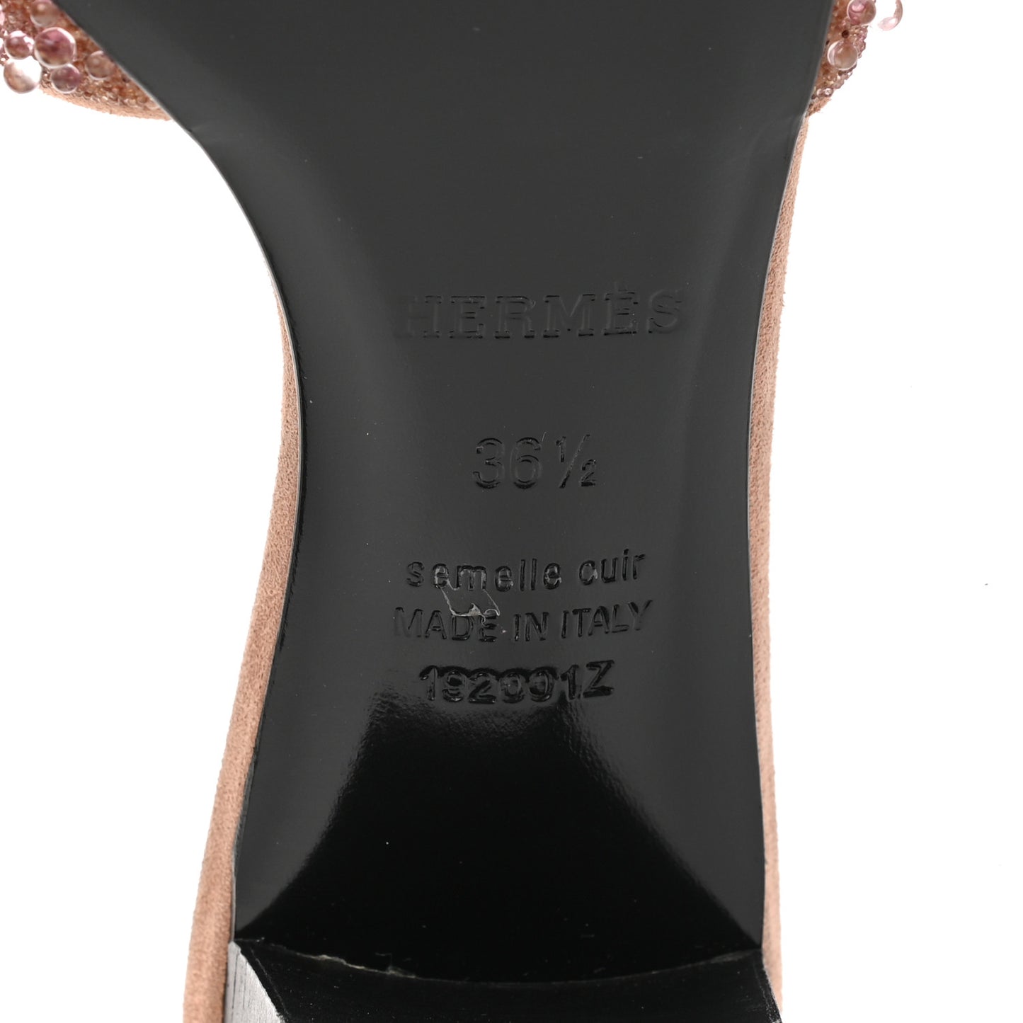 Suede Goatskin Crystal Oasis Sandals 36.5 Rose Nude