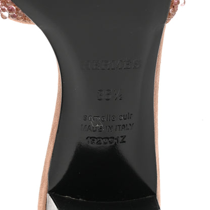 Hermes Suede Goatskin Crystal Oasis Sandals 36.5 Rose Nude 6 of 10