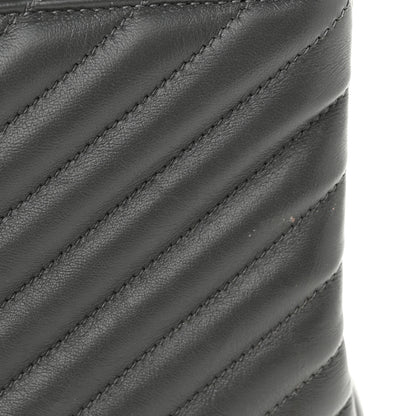 Saint Laurent Sheepskin Matelasse Chevron Monogram Medium College Bag Light Coal 11 of 13
