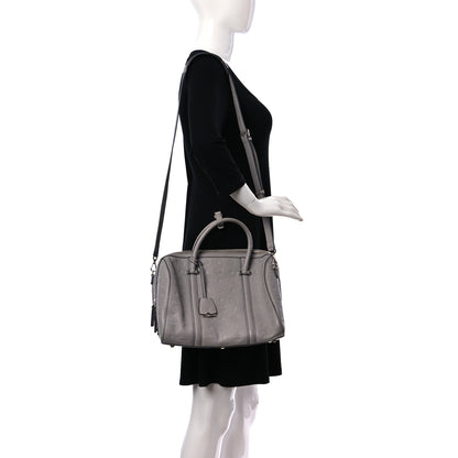 MCM Calfskin Ottomar Monogram Essential Boston Bag Grey 2 of 12