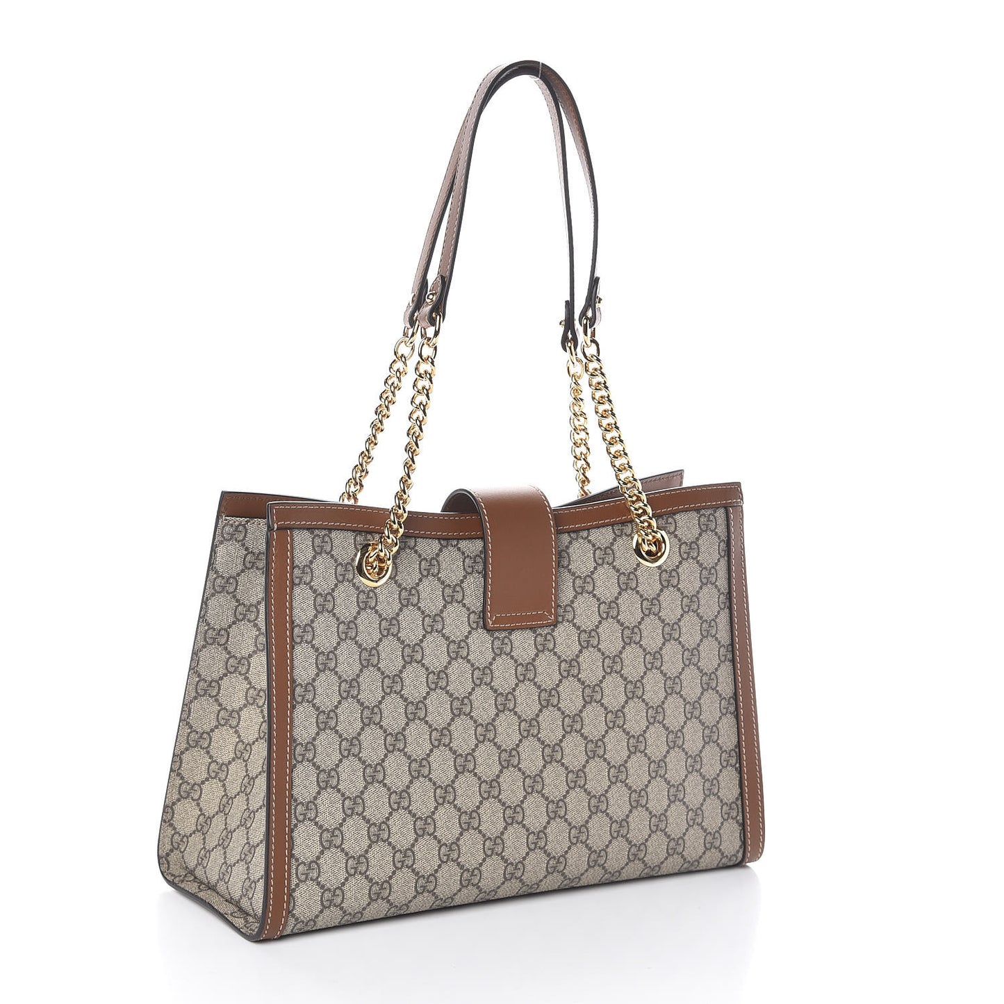 GG Supreme Monogram Medium Padlock Tote Beige Cuir