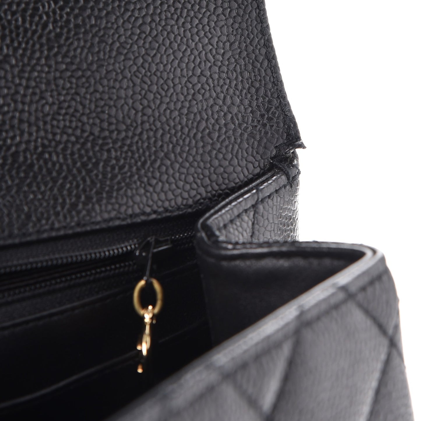 Caviar Quilted Jumbo Kelly Flap Black