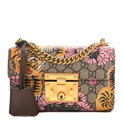 Gucci GG Supreme Monogram Bengal Small Padlock Shoulder Bag Beige Pink 1 of 9