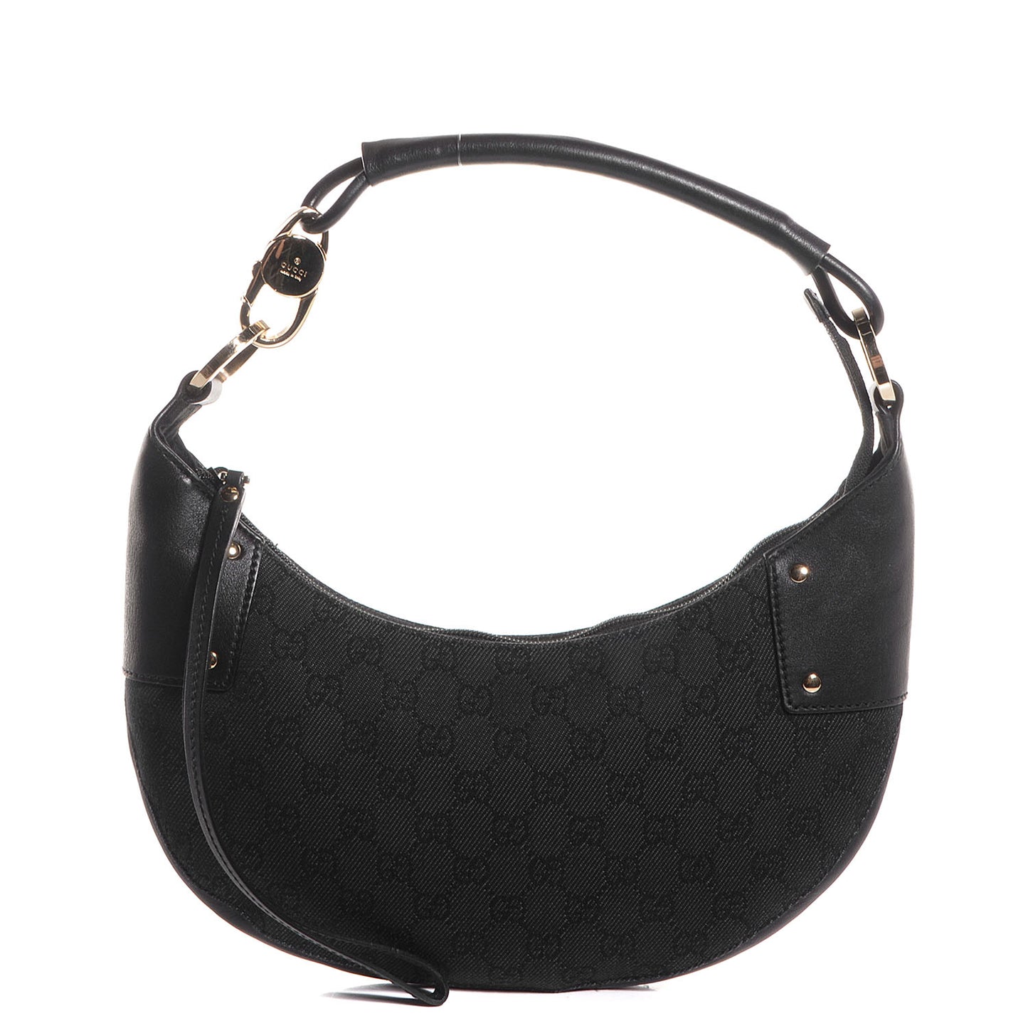 Denim Monogram Half Moon Hobo Black