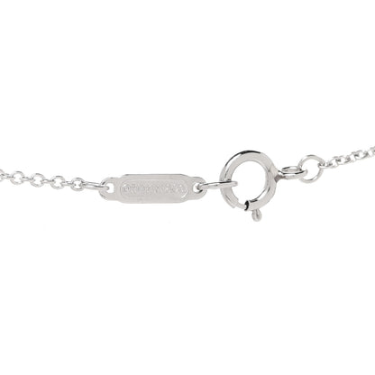 Tiffany Platinum Diamond Pink Sapphire Mini Heart Pendant Necklace 4 of 7